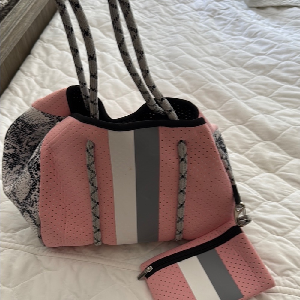 Waterproof Stylish Pink and Gray Tote Bag